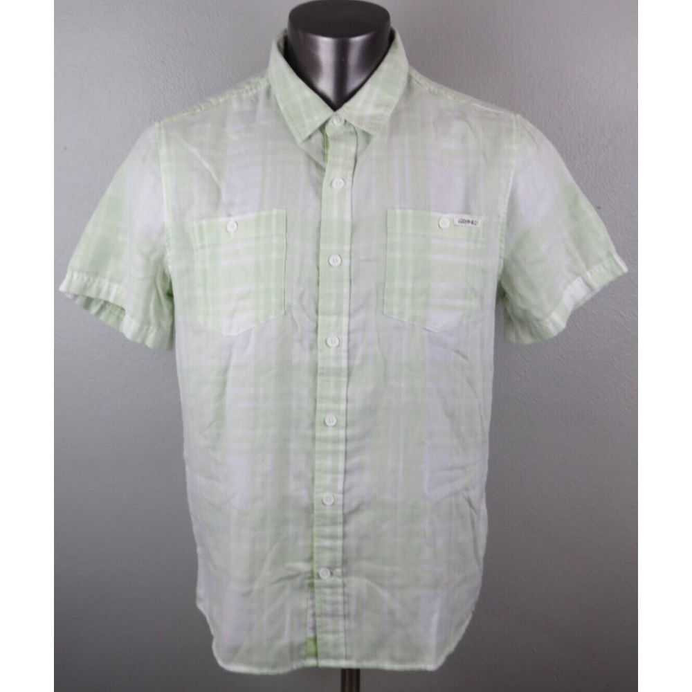 Mens Gramicci Multicolor Plaid Button Front Short Sleeve Shirt Size M Cotton